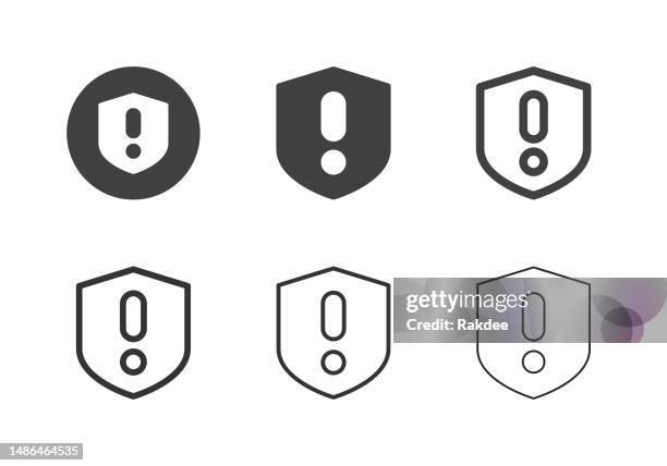 security warning icons - multi series - block form stock illustrations