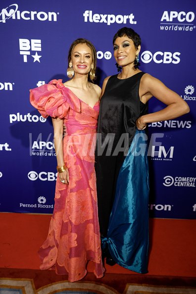 Maria Humar Maria Teresa Kumar and Rosario Dawson attend the CBS News White House ...