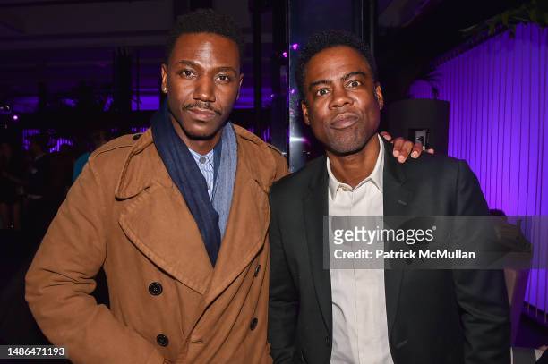 Jerrod Carmichael and Chris Rock as Gucci & Amy Sacco celebrate Bungalow Gucci in honor of the new Meatpacking Boutique on April 29, 2023 in New York...