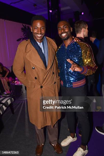 Jerrod Carmichael and DeRay Mckesson as Gucci & Amy Sacco celebrate Bungalow Gucci in honor of the new Meatpacking Boutique on April 29, 2023 in New...