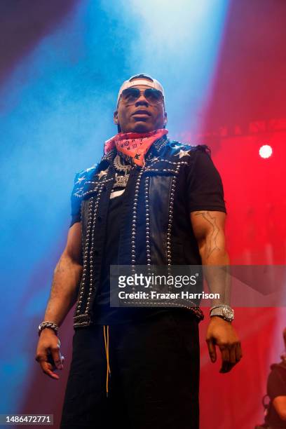 Nelly performs onstage during Day 2 of the 2023 Stagecoach Festival on April 29, 2023 in Indio, California.