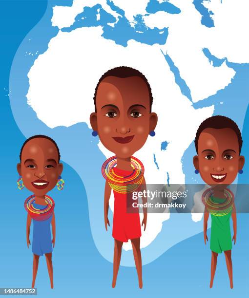 maasai woman in africa - masai stock illustrations