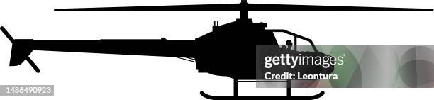 helicopter silhouette - helicopter rotors stock illustrations