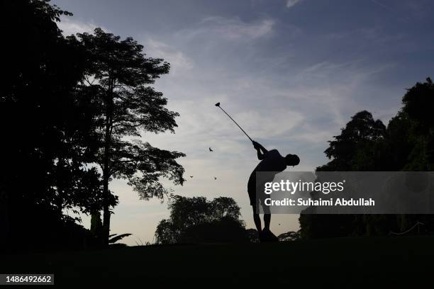 Joaquin Niemann of Torque GC in action during day three of the LIV Golf Invitational - Singapore at Sentosa Golf Club on April 30, 2023 in Singapore.