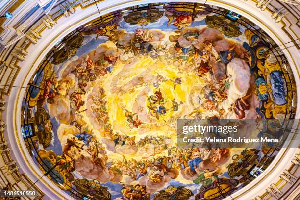 church ceiling painting - ceiling painting art style stock pictures, royalty-free photos & images