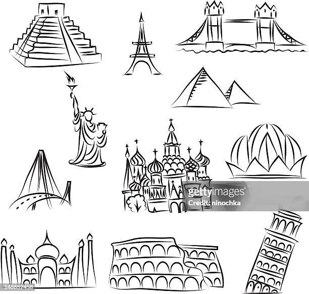 landmarks - kremlin building stock illustrations