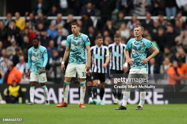 James Ward-Prowse of Southampton looks dejected after Newcastle United's second goal, an own-goal by Theo Walcott of Southampton during the Premier...