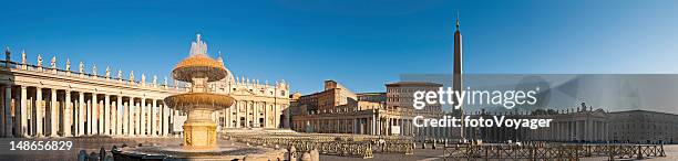 st peters square basilica vatican city rome sunrise panorama italy - st peter's square stock pictures, royalty-free photos & images