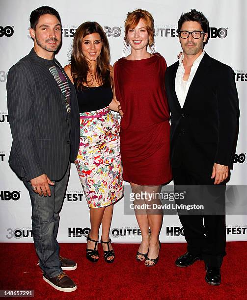 Actors Maurice Compte, Jamie-Lynn Sigler, Alicia Witt and David W. Ross attend the 2012 Outfest screening of "I Do" at the John Anson Ford...