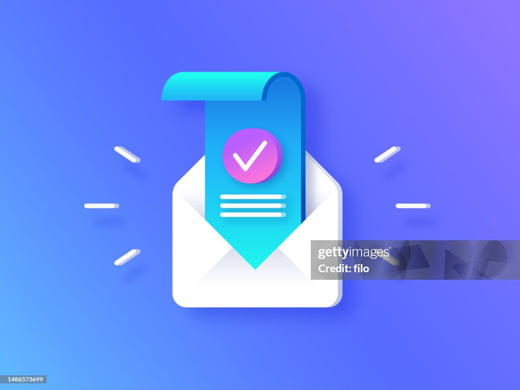 Background Checking Lettering Note Check Letter Envelope 3d Design Element High-Res Vector Graphic ...