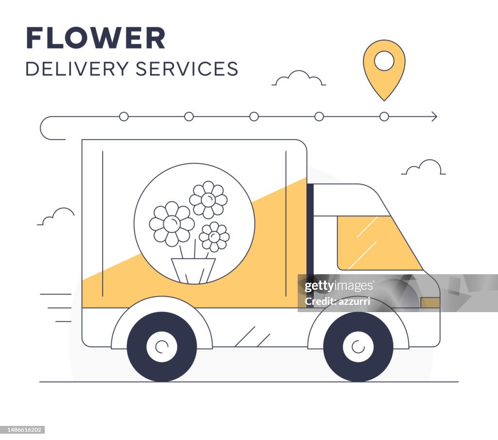 Flower Delivery Services Illustration