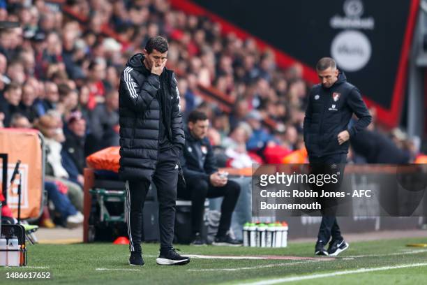 Head Coach Javi Gracia of Leeds United during the Premier League match between AFC Bournemouth and Leeds United at Vitality Stadium on April 30, 2023...