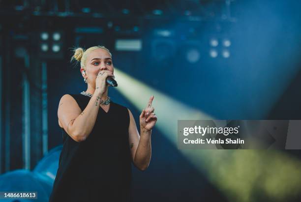 Anne-Marie performs at Ruisrock Festival 2022 at Ruissalo Island on July 8, 2022 in Turku, Finland.