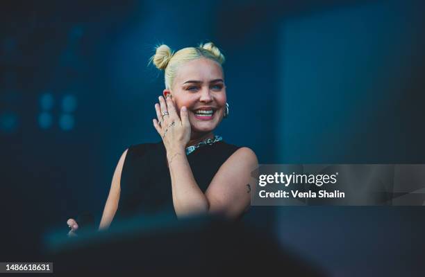 Anne-Marie performs at Ruisrock Festival 2022 at Ruissalo Island on July 8, 2022 in Turku, Finland.