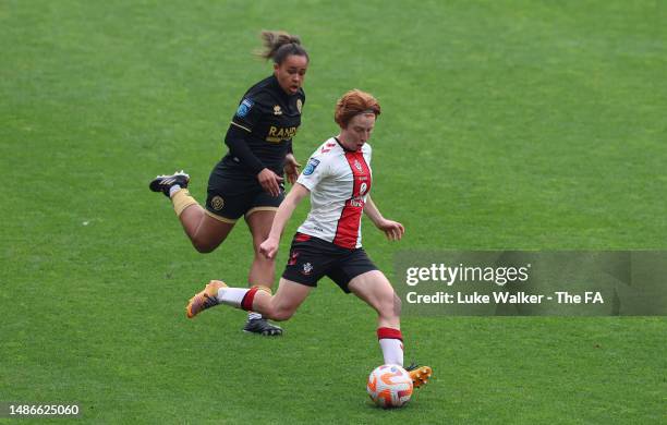 Milly Mott of Southampton FC runs with the ball during the Barclays FA Women's Championship match between Southampton FC and Sheffield United at St...