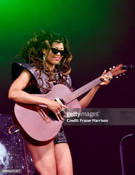 Valerie June performs onstage during Day 3 of the 2023 Stagecoach Festival on April 30, 2023 in Indio, California.