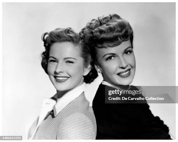 Publicity portrait of actors Coleen Gray and Frances Gifford in the film 'Riding High' United States.