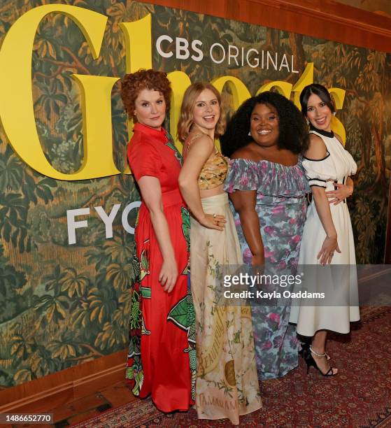Rebecca Wisocky, Rose McIver, Danielle Pinnock and Sheila Carrasco attends the "Ghosts" FYC Advanced Screening at The Hollywood Roosevelt on April...