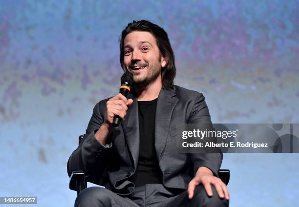 Diego Luna speaks onstage during the Emmy FYC Q & A for Andor at the DGA Theater in Los Angeles, California on April 30, 2023.