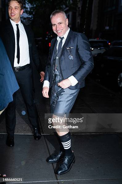 Thom Browne is seen arriving for a pre-Met Gala dinner hosted by Anna ...