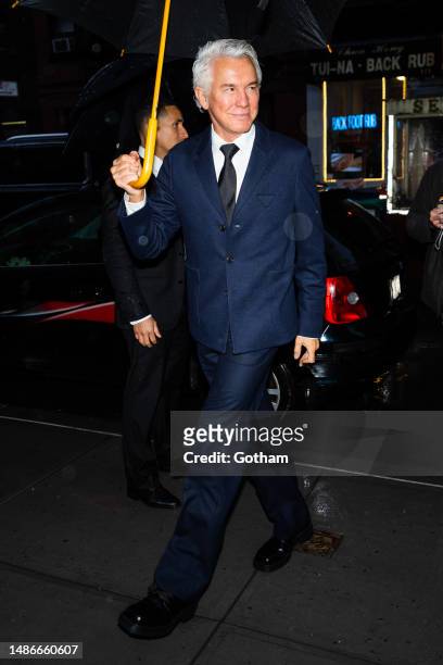 Baz Luhrmann is seen arriving for a pre-Met Gala dinner hosted by Anna Wintour in SoHo on April 30, 2023 in New York City.
