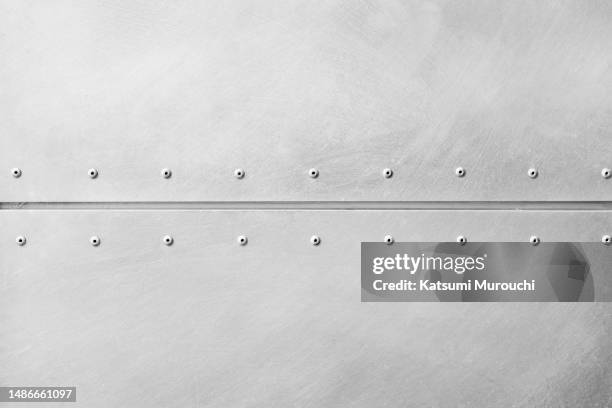 riveted silver metal texture background - rivet stock pictures, royalty-free photos & images