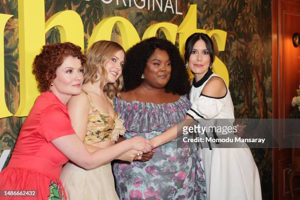 Rebecca Wisocky, Rose McIver, Danielle Pinnock and Sheila Carrasco attend "Ghosts" FYC advanced screening at The Hollywood Roosevelt on April 30,...