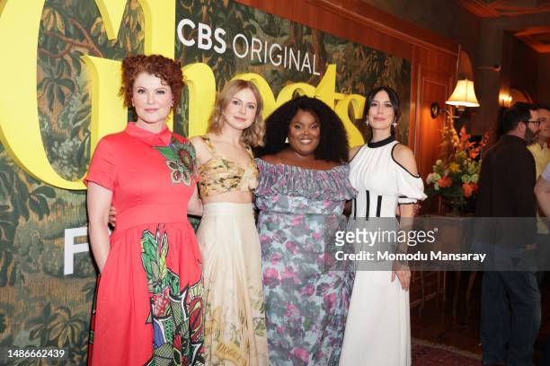 Rebecca Wisocky, Rose McIver, Danielle Pinnock and Sheila Carrasco attend "Ghosts" FYC advanced screening at The Hollywood Roosevelt on April 30,...