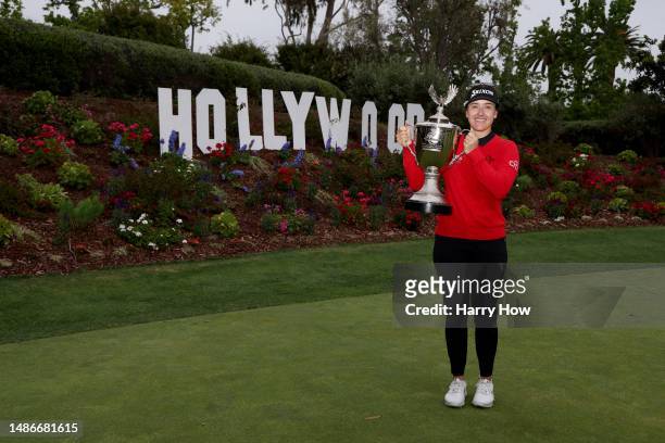 Hannah Green of Australia poses with the trophy after victory during the final round of the JM Eagle LA Championship presented by Plastpro at...