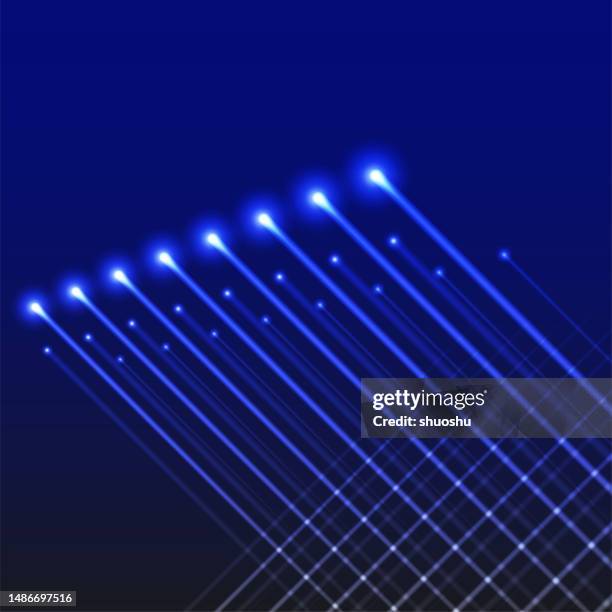 abstract blue arranging fiber technology pattern background - optic background stock illustrations