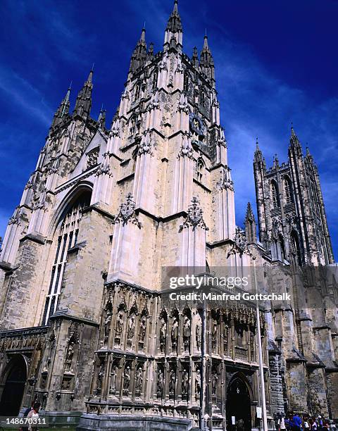 exterior detail of canterbury cathedral. - canterbury cathedral stock pictures, royalty-free photos & images