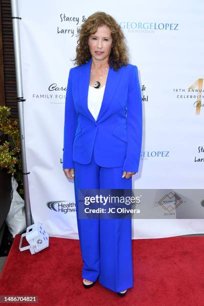 Nancy Travis attends the 16th Annual George Lopez Foundation Celebrity Golf Classic Pre-Party at Baltaire Restaurant on April 30, 2023 in Los...