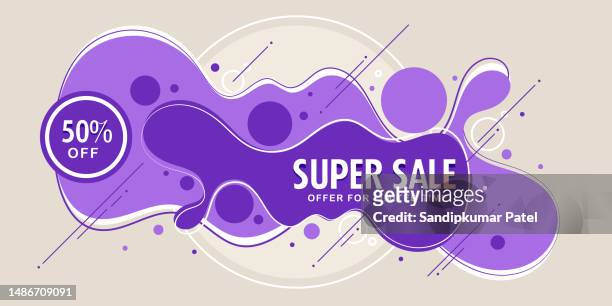 super sale banner template. online marketing banner - arts 50th stock illustrations