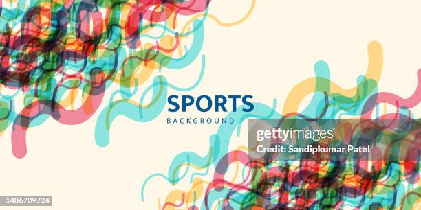 modern colored poster for sports - different races stock illustrations