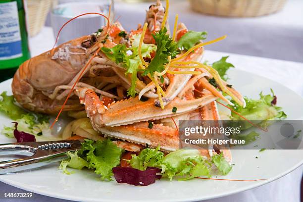 seafood plate at ristorante gambero rosso. - rosso stock pictures, royalty-free photos & images