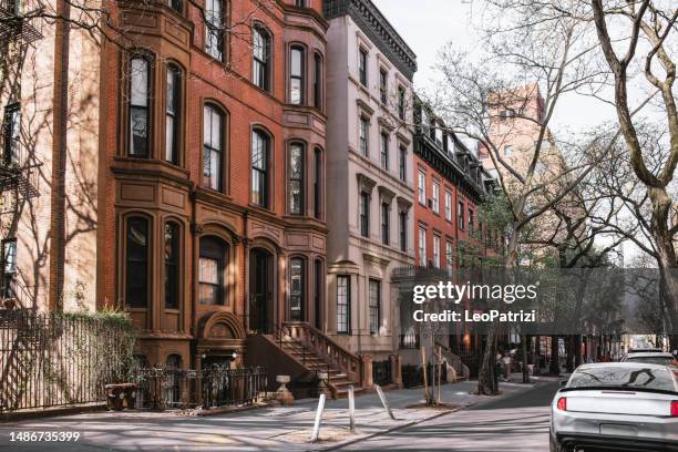 typical houses in brooklyn heights - brooklyn new york stock pictures, royalty-free photos & images