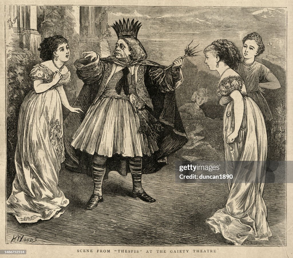 Scene from Thespis, comic opera by Gilbert and Sullivan, at the Gaiety Theatre, London, 1870s, 19th Century Theatre History