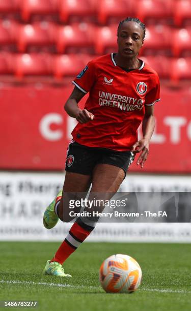 Melissa Johnson of Charlton Athletic in action during the Barclays FA Women's Championship match between Charlton Athletic and Crystal Palace at The...