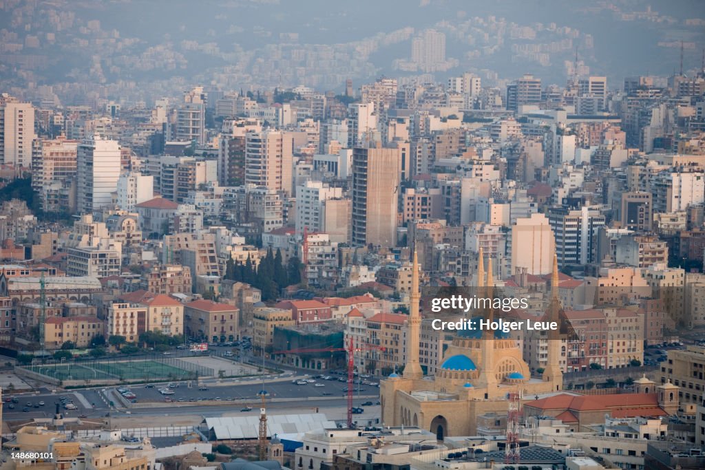 Overhead of Beirut city.