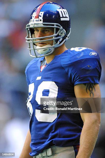 Dan Campbell of the New York Giants looks on against the Dallas Cowboys at Texas Stadium in Irving, TX. The Cowboys won 20-13. DIGITAL IMAGE....