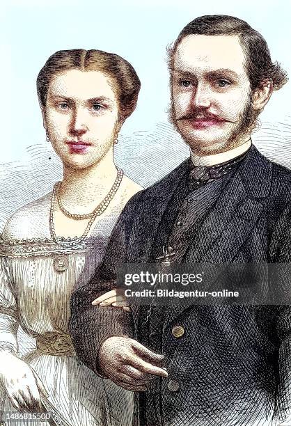 Queen Louise of Denmark, Princess Louise Josephine Eugenie of Sweden, October 31, 1851 - March 20, 1926 at the side of her husband, King Frederik...