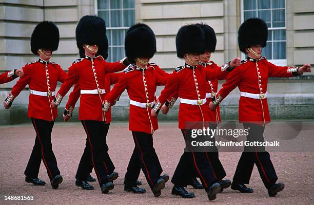 the changing of the guards at buckingham palace - london, greater london, england - honour guard stock pictures, royalty-free photos & images