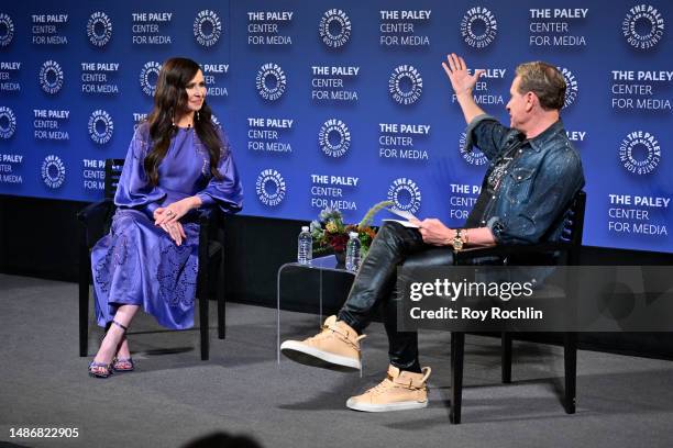 Katherine Jane Bryant and Carson Kressley speak onstage at the 1923 Costume Exhibit, Interview and Reception at Paley Center For Media on April 29,...