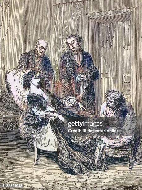 The death of Hannah Greener from inhaling too much chloroform as an anesthetic England, Historical, digitally restored reproduction of an original...