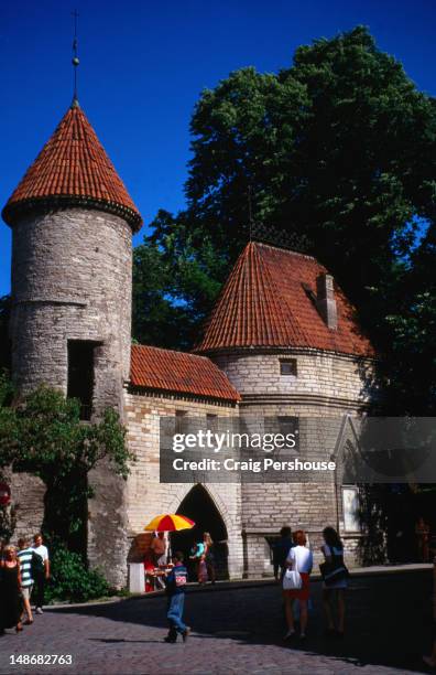 the viru gate in tallinn - viru viru stock pictures, royalty-free photos & images