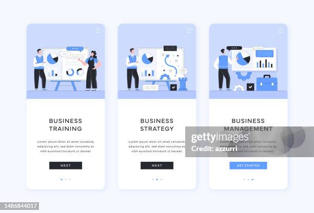 business management, strategy and training - financial analyst stock illustrations