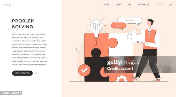 problem solving vector illustration - persistence stock illustrations