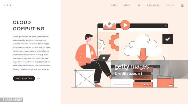 cloud computing concept illustration - cloud security stock illustrations