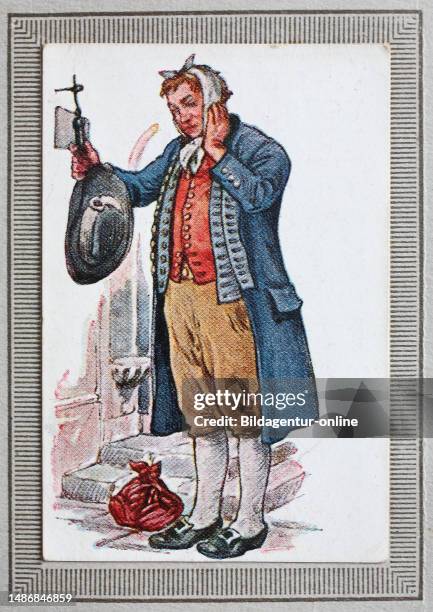 Traditional costumes in Germany in the 19th century, Saxony, man, farmer from Lusatia, historical, digitally restored reproduction of a collection...