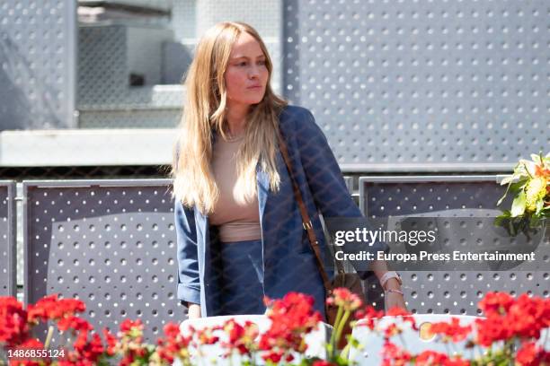 Actress Esmeralda Moya during Paula Badosa's match at the Mutua Madrid Open at the Caja Magica, on May 1 in Madrid, Spain.